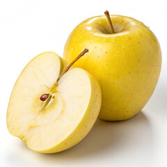 Yellow apples, apple,Green yellowish apples on a tree. 