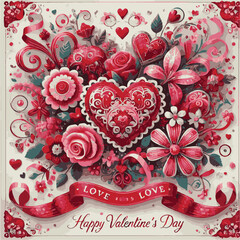 
Happy Valentine's day vector art illustration 16