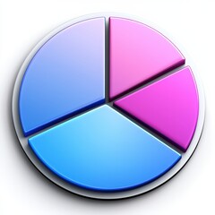 Colorful 3D Pie Chart Graphic Data Visualization Business Statistics Infographic Element