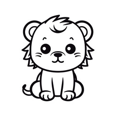 Fototapeta premium Cute cartoon lion illustration