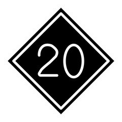 20 Speed Limit Icon