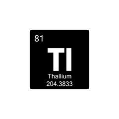 periodic table Thallium glyph icon