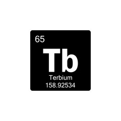 periodic table Terbium glyph icon