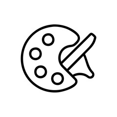 Paint palette line icon for automotive design and detailing