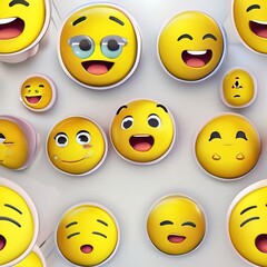 3d rendered illustration of a smiley face cartoon emoji  isolated on white background