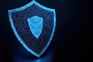 A digital shield symbolizing cybersecurity and online protection against threats.