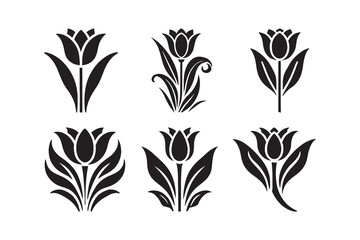 Tulip silhouette logo isolated on a white background