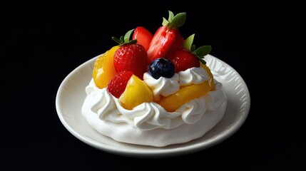 Delightful Pavlova with Fresh Berries and Citrus Fruits