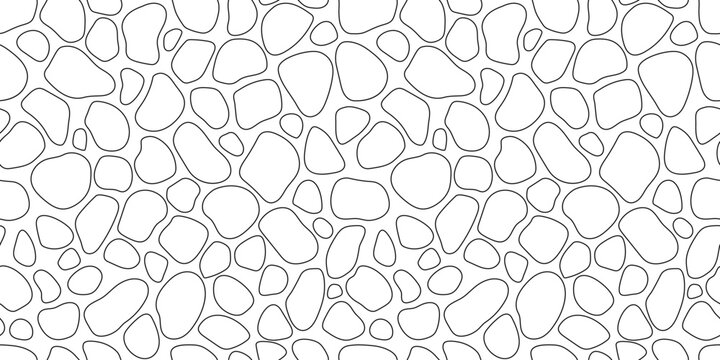 Cobblestone line seamless pattern, road. Vector abstract repeat background