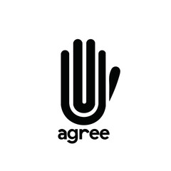 Obraz premium Abstract Hand Shape Agree Logo Design. Vector Image