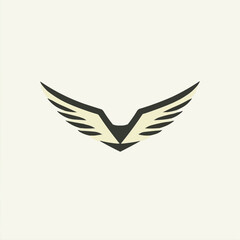 Obraz premium Abstract stylized bird wings logo design. Vector Image