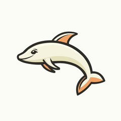 Fototapeta premium Cartoon illustration of a leaping dolphin. Vector Image