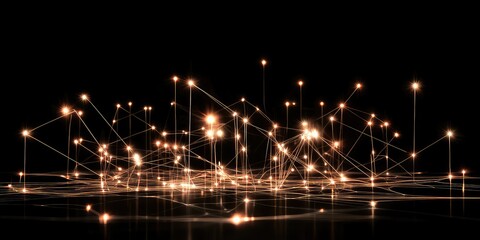 Obraz premium A conceptual image of community connections represented by glowing nodes and lines.