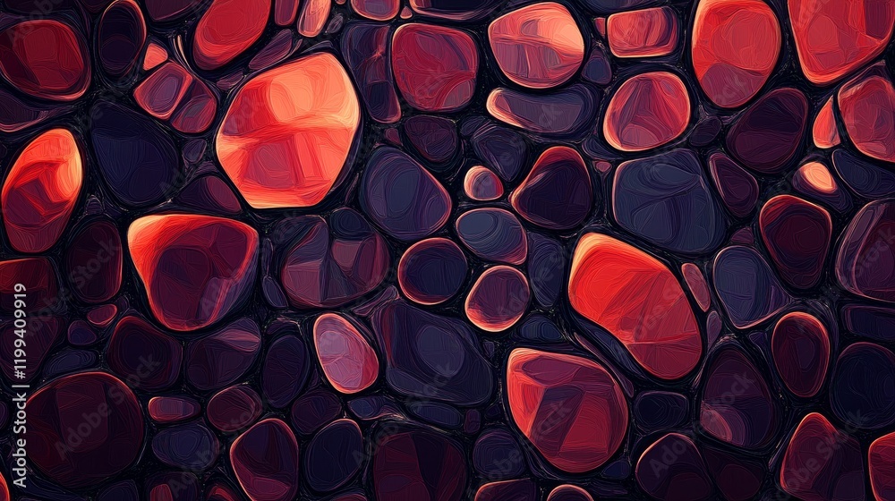 Poster Abstract red and purple pebble texture background