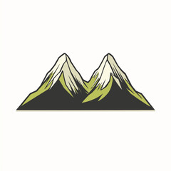 Majestic Twin Peaks Mountain Range Illustration. Vector Image