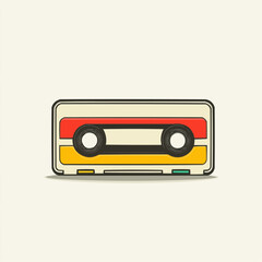Obraz premium Retro Audio Cassette Tape Illustration. Vector Image