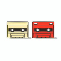 Fototapeta premium Retro Audio Cassette Tapes Vintage Design. Vector Image