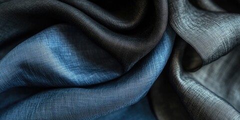 Fototapeta premium Mystical Blue Textile with Patterned Dots