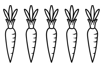 Carrot Line Art Vector Bundle