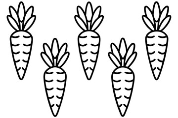 Carrot Line Art Vector Bundle