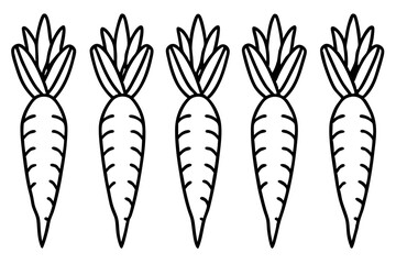Carrot Line Art Vector Bundle