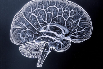 X-ray image of the human brain