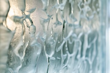 Naklejka premium Abstract Glass Texture Cool Blue Tones Water Droplets Design Background