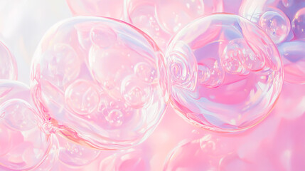 Obraz premium Shiny pink bubble shimmering in the light