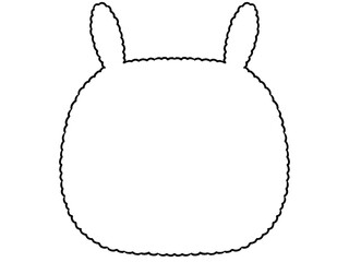 白黒　フワフワうさぎのフレーム