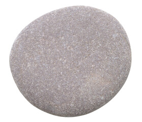 A gray and white rock with white spots on it  isolated on transparent background. The rock is small and has a unique texture