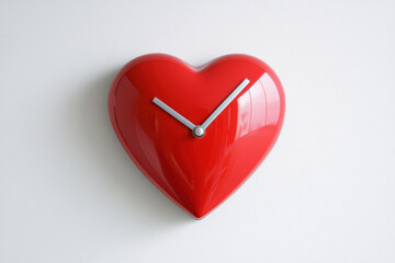 vibrant heart shaped clock with glossy red finish and sleek hands adds playful touch to any space