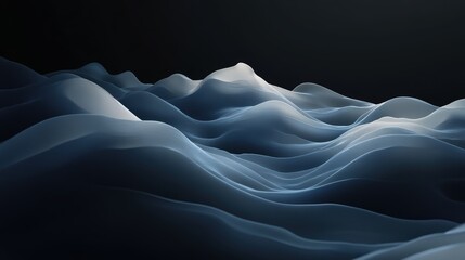 Obraz premium Abstract view of gentle waves in a tranquil high-fidelity digital space