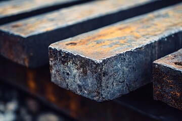 Rusty Metal Beams Industrial Texture Background Image