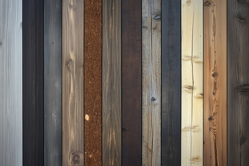 A wooden wall with different wood textures and patterns, creating an organic feel for your design project