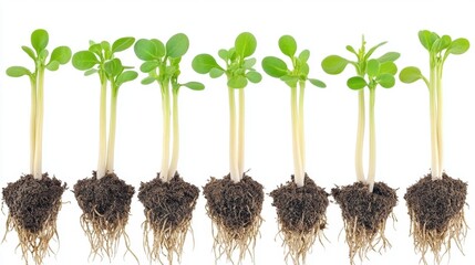 Fresh Sprouts Growing in Soil: Life Cycle of Young Plants