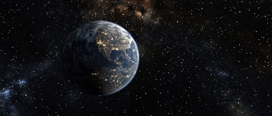Naklejka premium Stunning gigapixel visualization of earth in the cosmic outer space environment