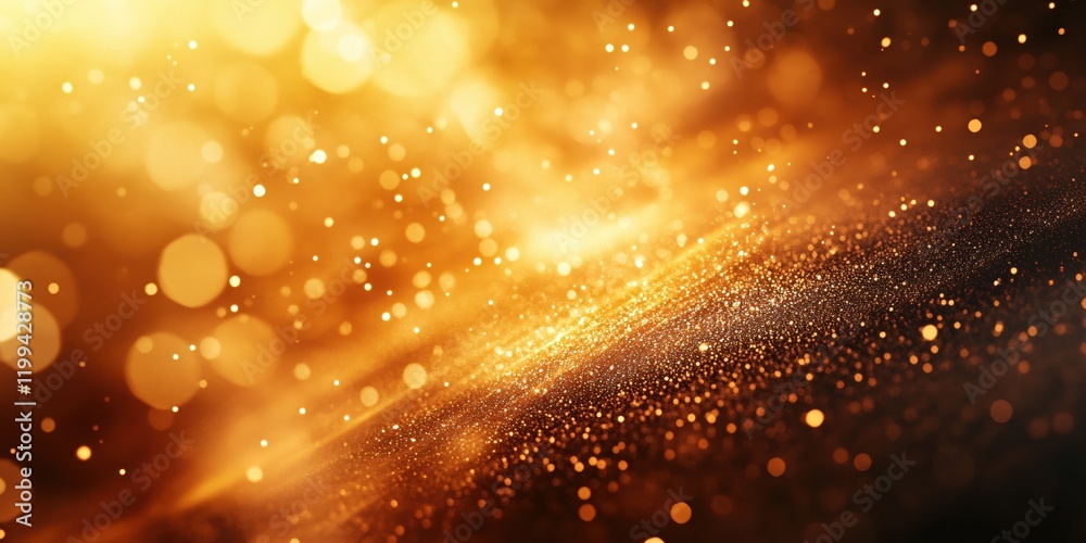 Poster sparkling golden glitter background festive shimmering lights abstract design