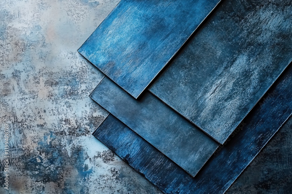Poster abstract blue textured background layered design modern style