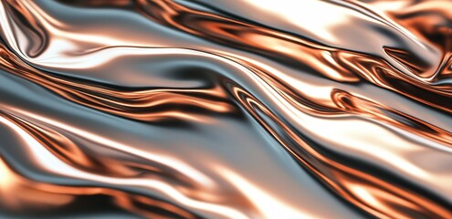 Obraz premium Liquid Metal Abstract Background Flowing Silver Bronze Texture