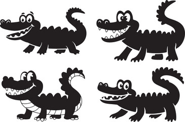 Fun and Playful Cartoon Alligators Vector Design