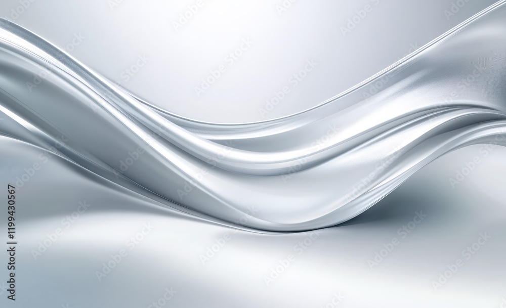 Poster elegant silver waves abstract background design