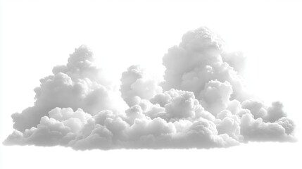 Soft White Clouds with Unique Shapes Against a Bright Background
