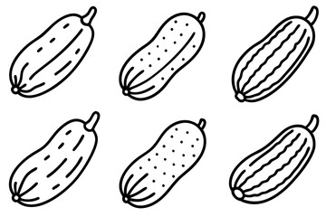 Cucumber Vector Line Art Bundle