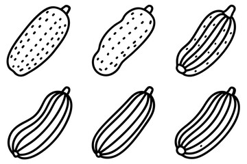 Cucumber Vector Line Art Bundle
