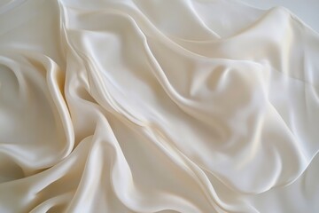 Obraz premium Elegant Cream Silk Drape Soft Fabric Texture Background