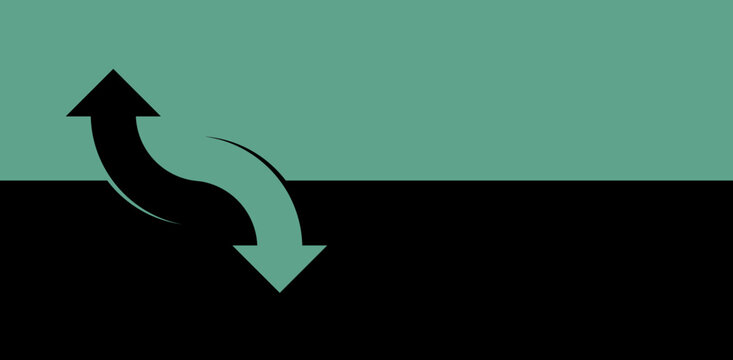 Opposing arrows design. the path forward and backward, a directional choices, representing progress and regression, this banner ideal for various life or business scenarios.