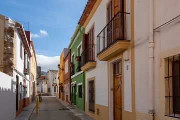 Streets and houses of Denia, Spain