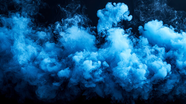 Abstract Blue Smoke Clouds: An Ethereal Dark Background