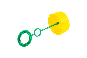 blue soap bubble wand isolated from background