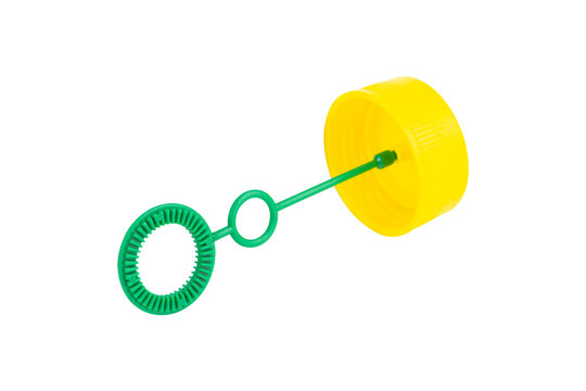 blue soap bubble wand isolated from background